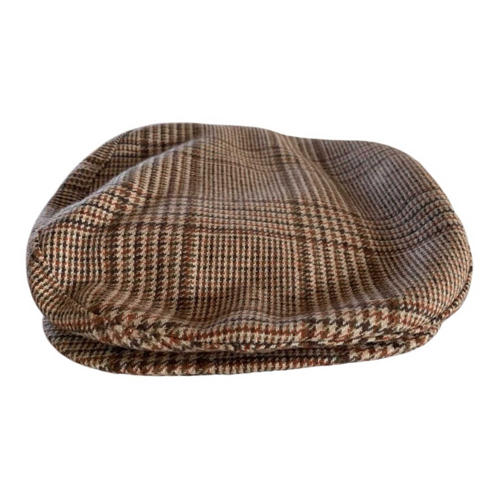 Vintage Classic Brown Plaid Flat Cap Sz L